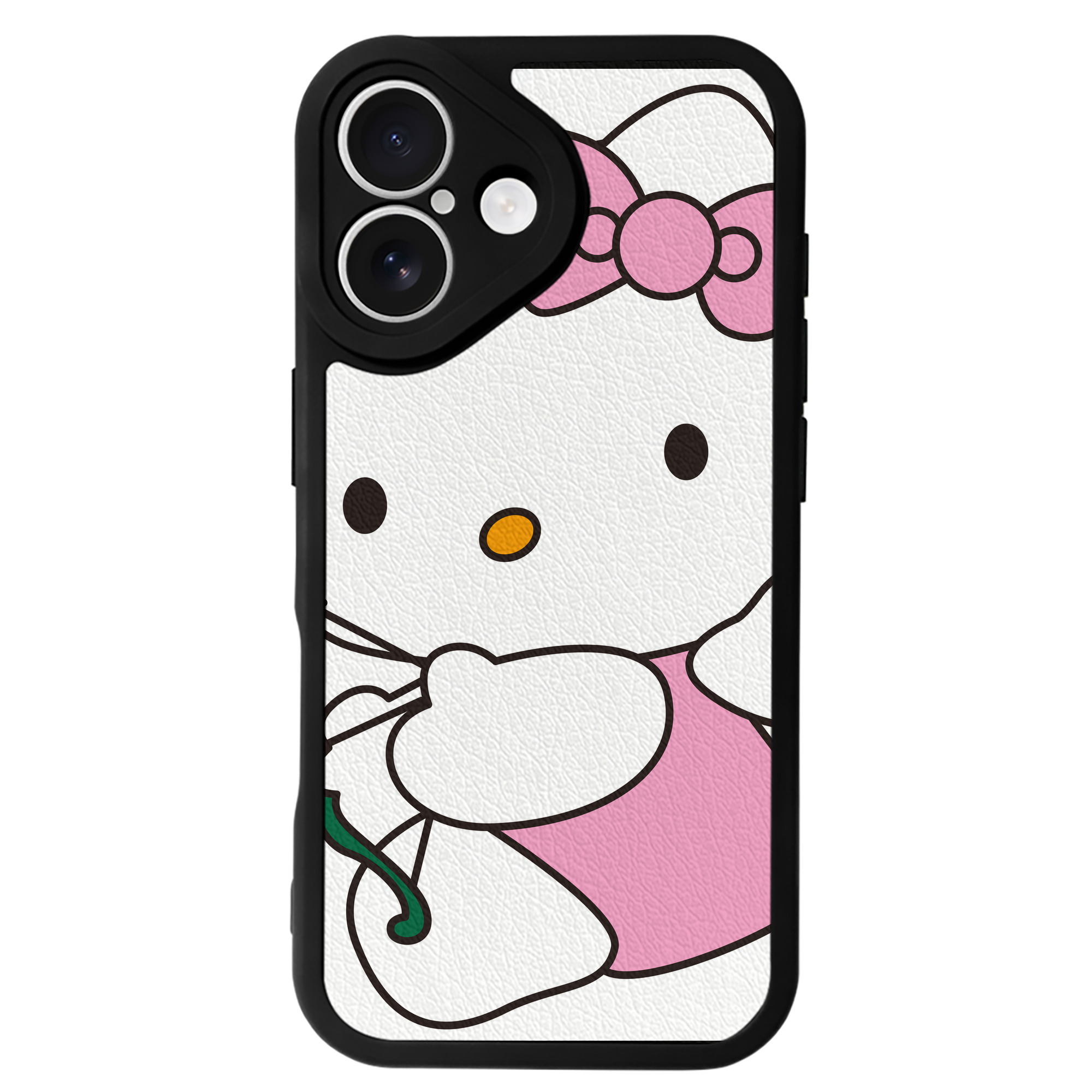 （画像用） Hello Kitty ハローキティ 【iPhone 16シリーズ対応】シリコンスマホケース（レザー調） 材質：シリコン